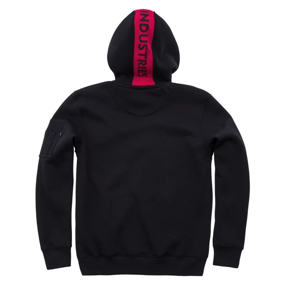 Red Stripe Hoody - black