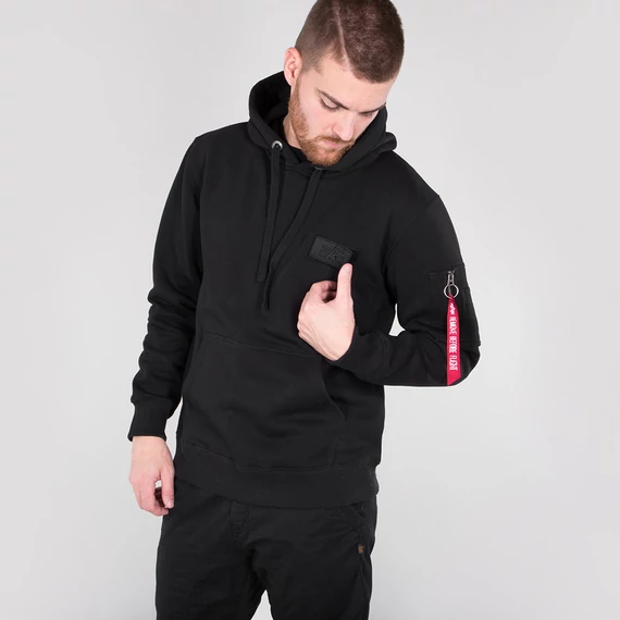 Red Stripe Hoody - black
