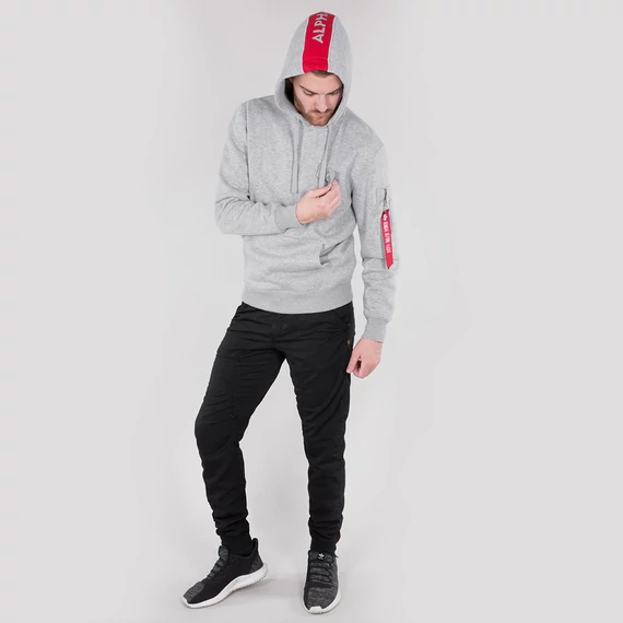 Red Stripe Hoody - greyheather