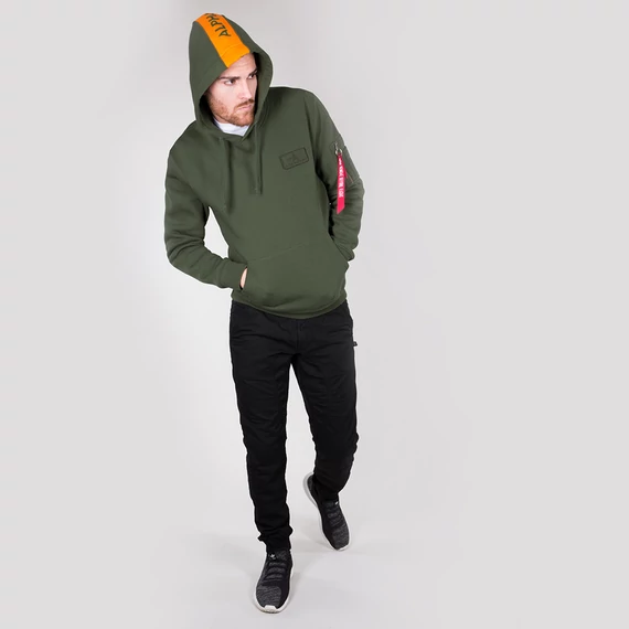 Red Stripe Hoody - dark green