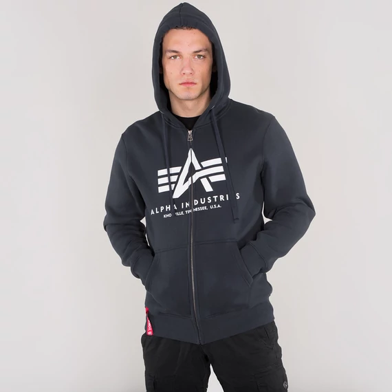 Basic Zip Hoody - navy
