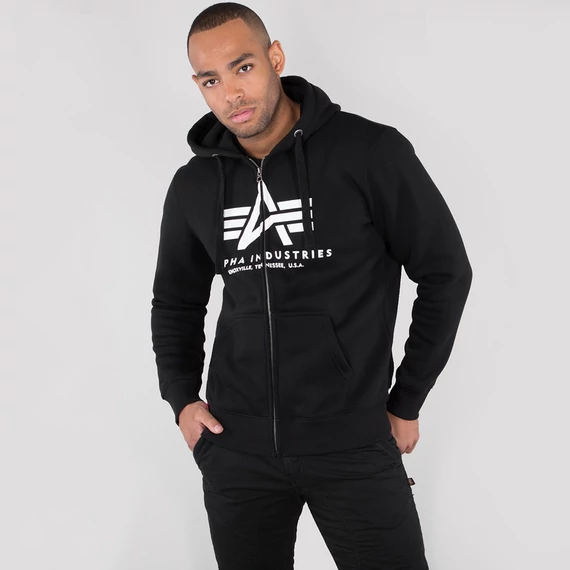 Basic Zip Hoody - black