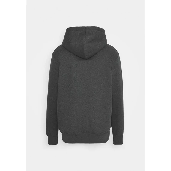 Basic Hoody Small Logo - charcoal heather/white