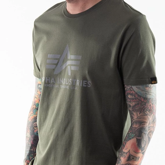 Basic T Reflective Print - dark olive