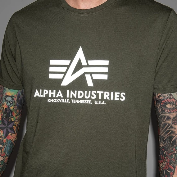 Basic T Reflective Print - dark olive