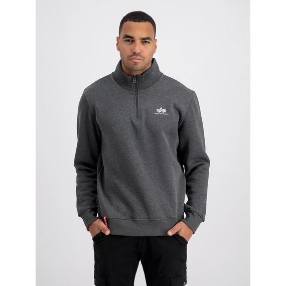 Half Zip Sweater SL - charcoal heather/white