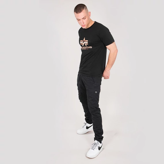 Basic T Foil Print - black/gold