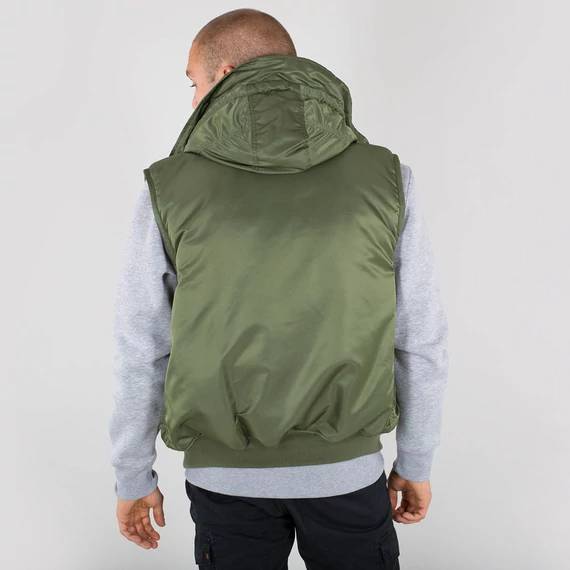 Hooded MA-1 Vest - sage green