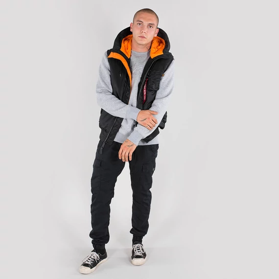Hooded MA-1 Vest - black