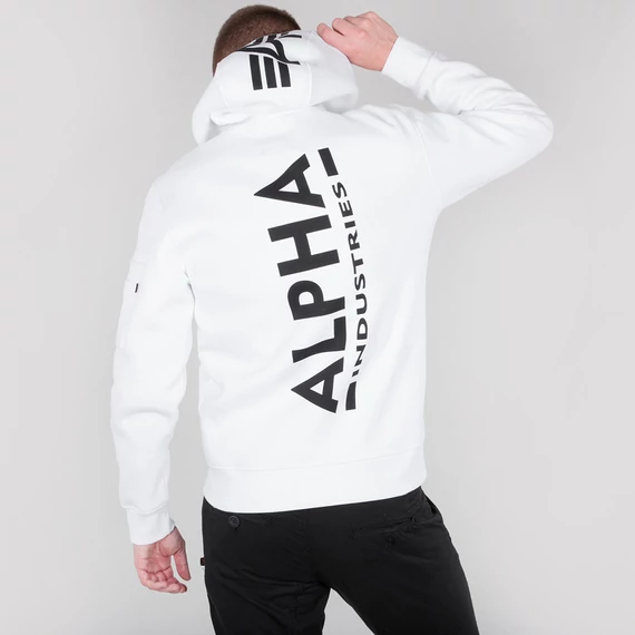 Back Print Hoody - white