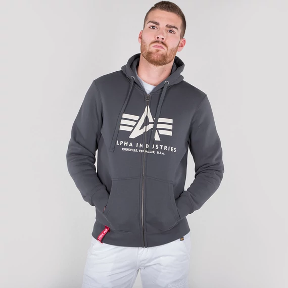 Basic Zip Hoody - greyblack