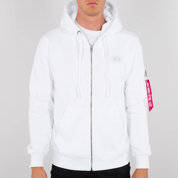 Back Print Zip Hoody - white