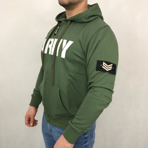 Army Zip Hoody - army green
