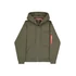 Back Print Zip Hoodie - dark olive