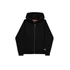 Label Zip Back Print Hoodie - black