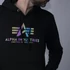 Basic Hoody Rainbow Reflective Print - black